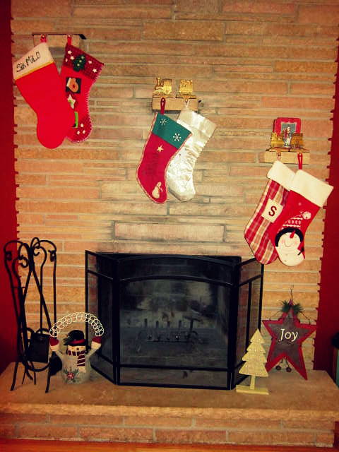 stockings, fireplace